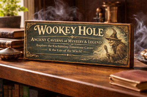 Wookey hole sign caverns - hole,